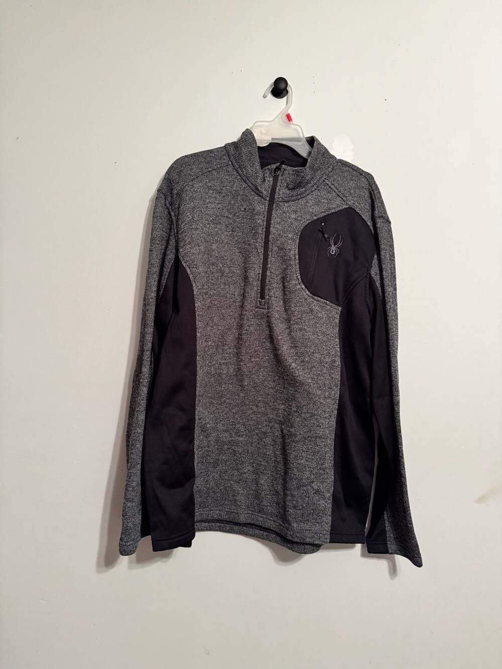 Spyder Men's Quarter-Zip Pullover Sweater Gray Black Size XXL